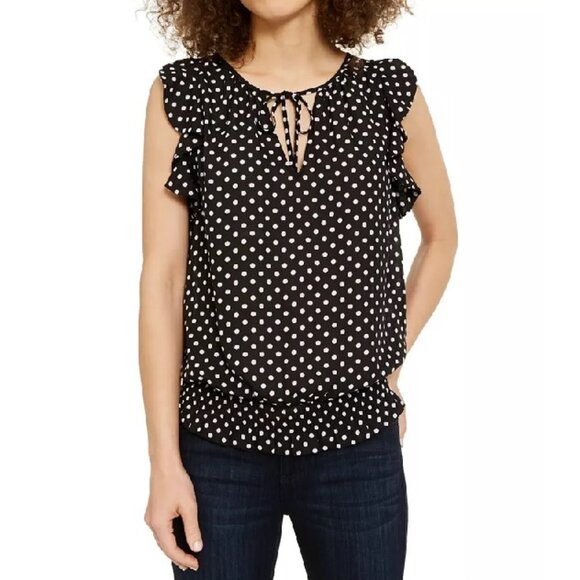 Inc Dot-Print Sleeveless Blouse - Picture 1 of 7